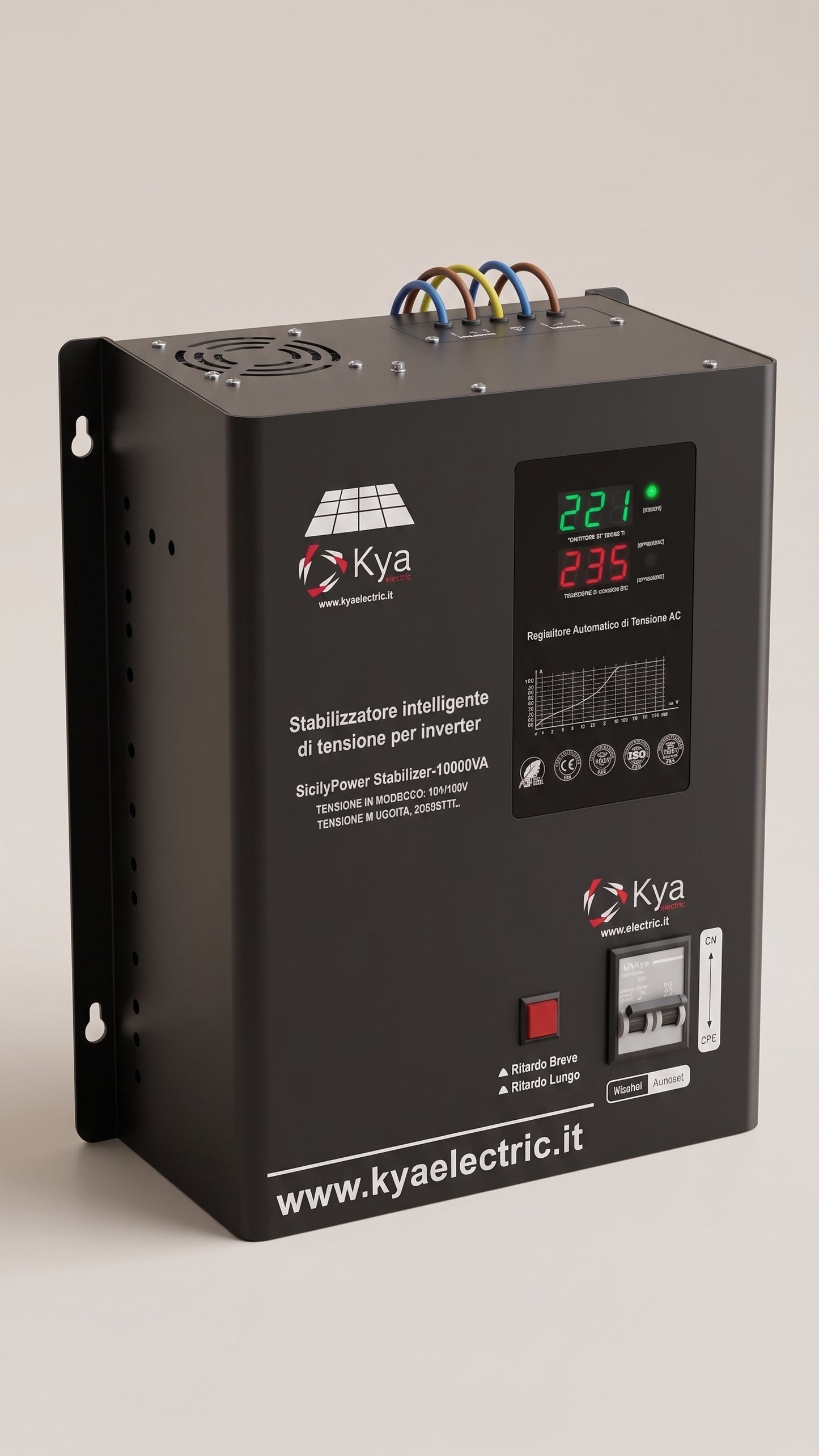 Stabilizzatore di Tensione Intelligente per Inverter 10.000 VA (10 kVA) Monofase – KYA Electric