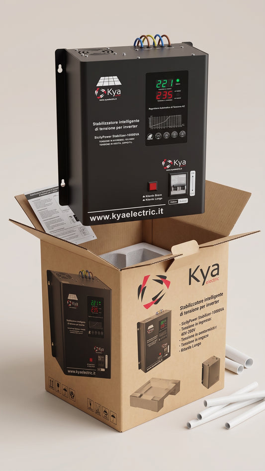 Stabilizzatore di Tensione Intelligente per Inverter 10.000 VA (10 kVA) Monofase – KYA Electric