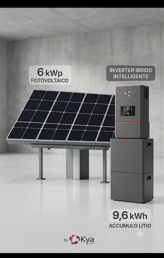 Impianto Fotovoltaico KYA Electric da 6 kW con Accumulo 9,6 kWh – Soluzione Chiavi in Mano nel Lazio